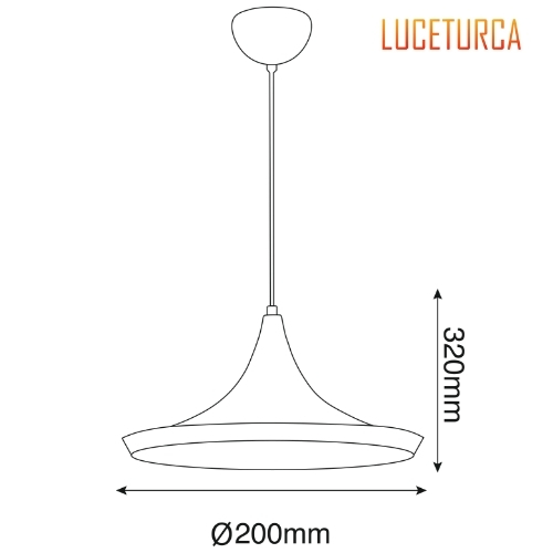 Luceturca DMS-1001 Geniş Tabanlı Siyah Sarkıt Avize Armatür