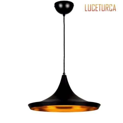 Luceturca DMS-1001 Geniş Tabanlı Siyah Sarkıt Avize Armatür