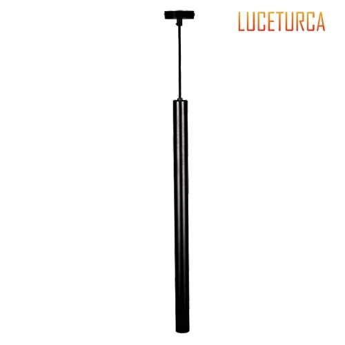 Luceturca DRS-1001 İnce Silindir Siyah Dekoratif Sarkıt Aydınlatma - Ø55mm