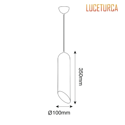 Luceturca DSR-1000 Silindir Formlu Dekoratif Sarkıt Avize - Siyah & Gold (Ø10cm)