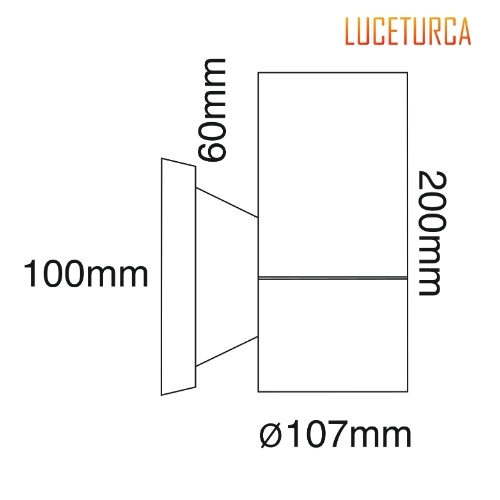 Luceturca OA-1000 Siyah Silindir Dış Mekan Aplik - Tek Yönlü Aydınlatma