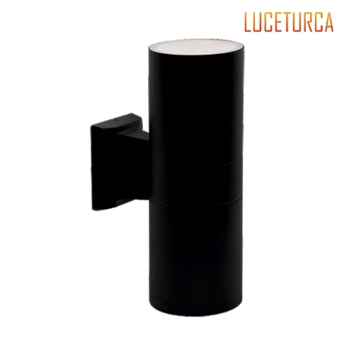 Luceturca OA-1001 Siyah Silindirik Çift Yönlü Dış Mekan Aplik - Ø107mm
