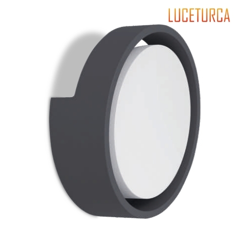 Luceturca OA-1012 Modern Dairesel Dış Mekan LED Aplik - Ø170mm Siyah Gövde