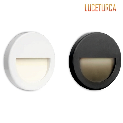 Luceturca OA-1015 Yuvarlak Ultra İnce Merdiven Aydınlatma Armatürü – Ø110mm | Siyah & Beyaz Seçenekli