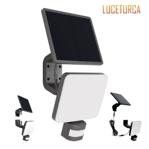 Luceturca OA-1025 Güneş Enerjili Sensörlü LED Projektör – Harici Panel ve Hareket Sensörlü (347x181mm)