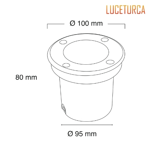 Luceturca OA-1052 Gömme Tip LED Zemin Armatürü – Ø100mm Paslanmaz Çerçeveli