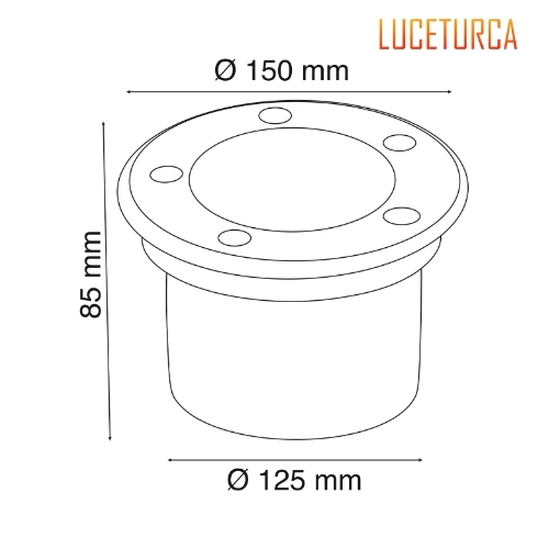Luceturca OA-1053 Gömme Tip LED Zemin Aydınlatma Armatürü – Ø150mm Paslanmaz Çerçeveli, IP67