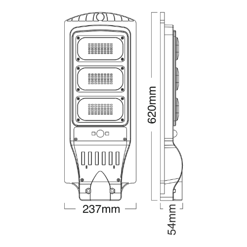 Luceturca OA-1087 Solar LED Sokak Aydınlatma Lambası Armatürü – 3 Modüllü, 620x237mm