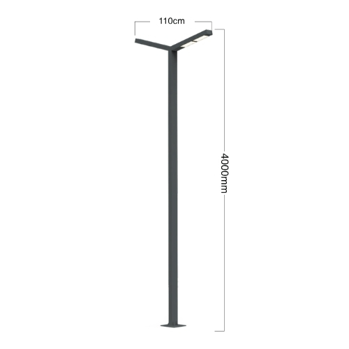Luceturca OA-1094 Çift Kollu Modern LED Aydınlatma Direği – 4 Metre, 110cm Kollar