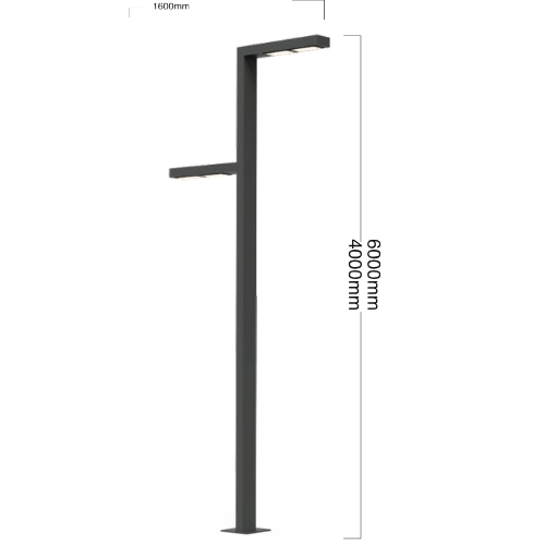 Luceturca OA-1096 Çift Kollu Modern LED Aydınlatma Direği - 6 Metre