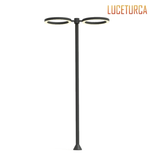 Luceturca İkili Yuvarlak Başlıklı Modern Park Aydınlatma Direği - 6m OA-1099