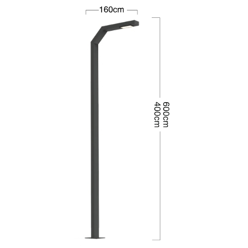 Luceturca OA-1101 Modern LED Aydınlatma Direği – 160 cm Başlık, 400/600 cm Yükseklik Seçenekli