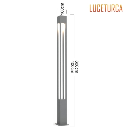 Luceturca OA-1105 Dikey Izgara Tasarımlı LED Aydınlatma Direği – 160 mm, 400/600 cm Yükseklik