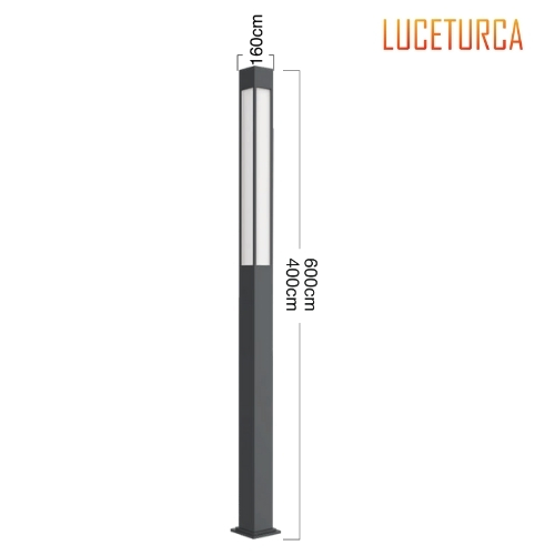 Luceturca OA-1106 Dört Yüzeyli Opal LED Aydınlatma Direği – 160 mm, 400/600 cm Yükseklik