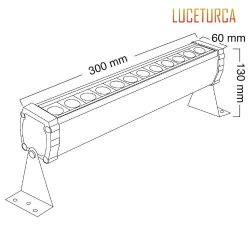 Luceturca OA-1300 24 LED’li Dış Mekan Wallwasher Armatür – 300mm Alüminyum Gövde, IP65